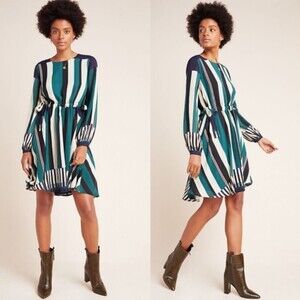Anthropolgie Sunday in Brooklyn Leger Striped Side Tie Dress XS
